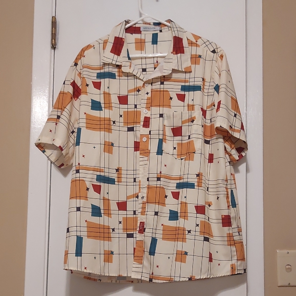 MISSLOOK Men's Colorful Abstract Print Shirt